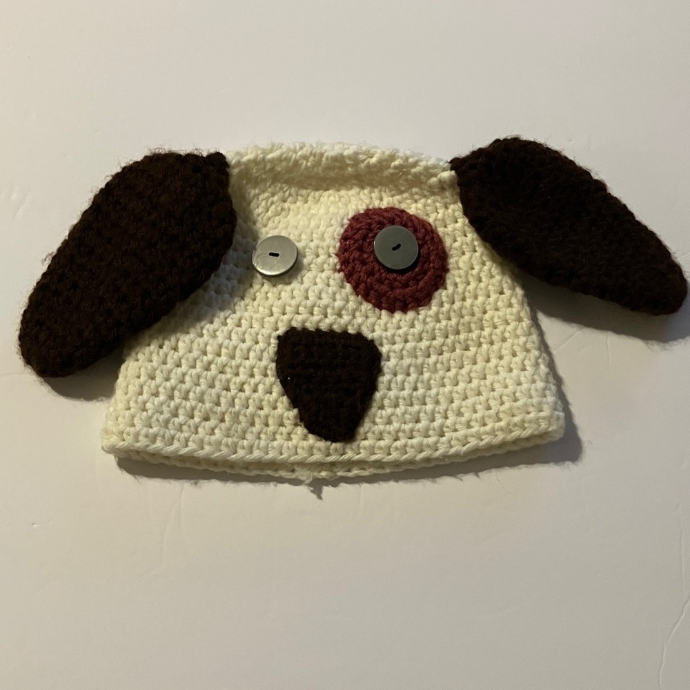 Cute Cream and Brown Puppy Hat with Floppy Ears for Toddlers